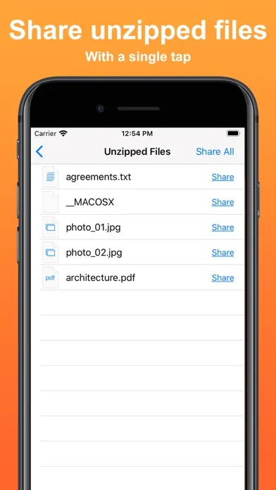 Capturas de tela do Unzipper: Zip and Unzip files