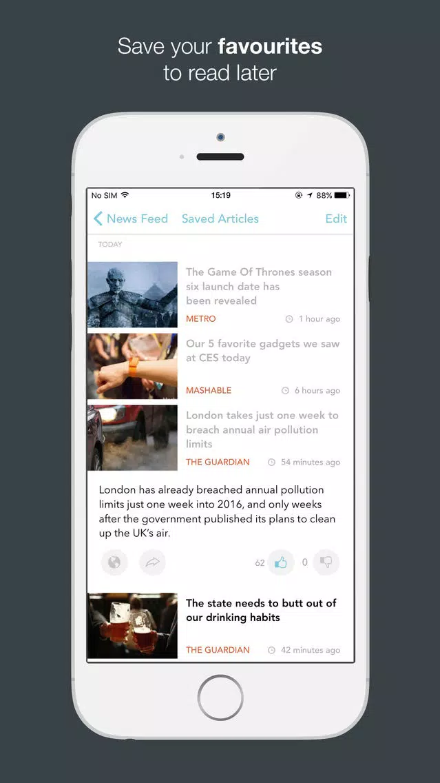 Ảnh chụp màn hình của JarvisNews - AI Summarized News & Stories