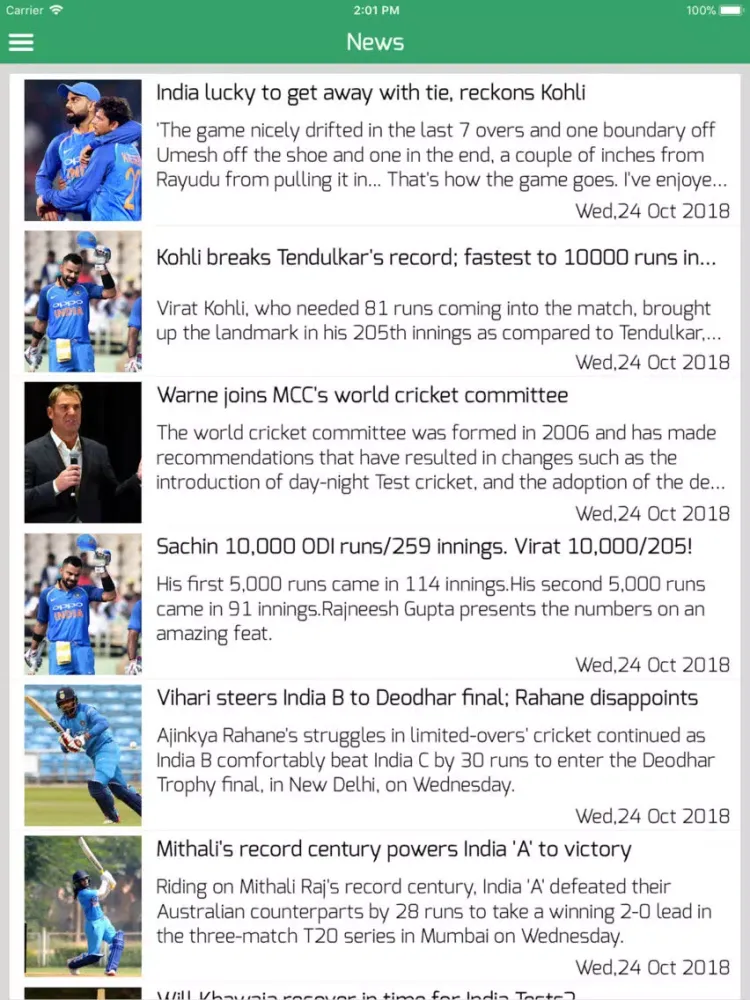 OneCricket - IPL 2019 Live iPad 应用截图