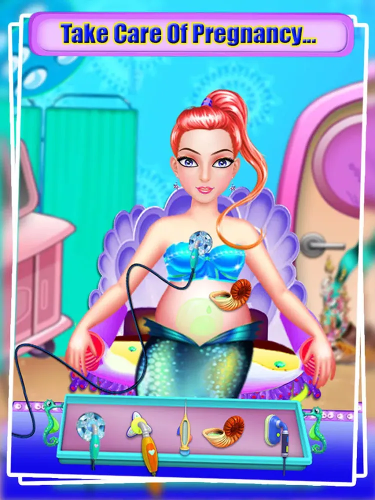 Captures d'écran de Mermaid Baby Care - Baby Born Dress Up Makeup and Spa with Mermaid World iPad 