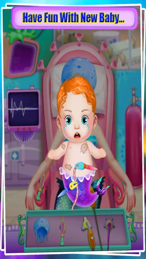 Captures d'écran de Mermaid Baby Care - Baby Born Dress Up Makeup and Spa with Mermaid World