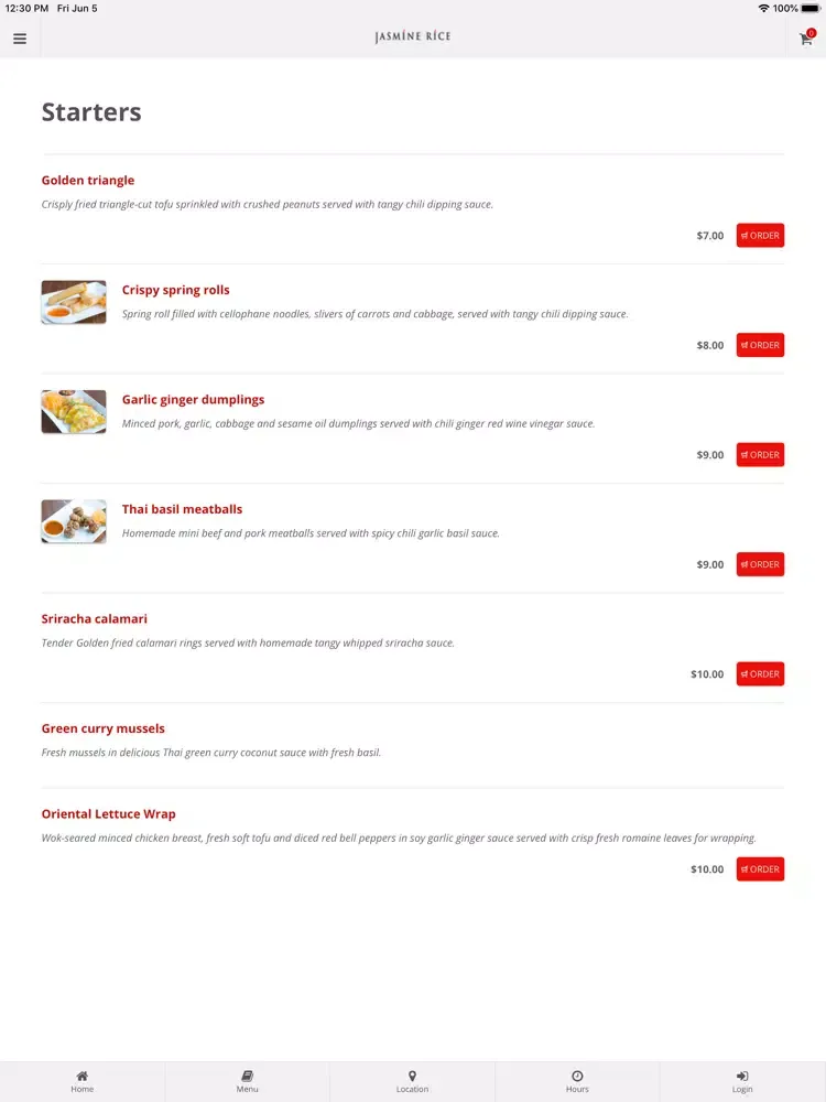 Capturas de pantalla de Jasmine Rice Thai Restaurant iPad 