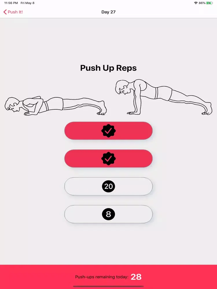 ภาพหน้าจอของ Push It: 30 Days of Push Ups iPad 