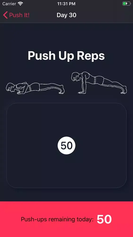 ภาพหน้าจอของ Push It: 30 Days of Push Ups