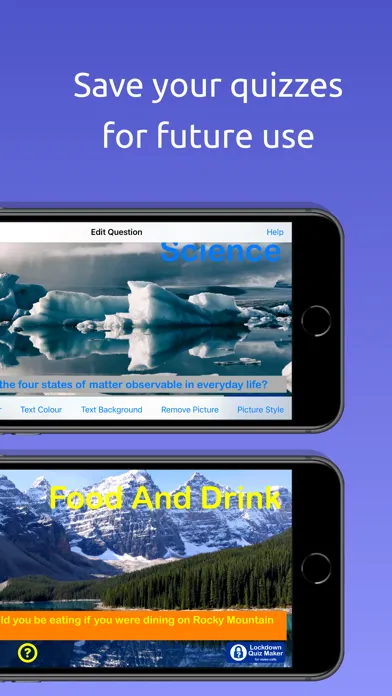 Zrzuty ekranu Lockdown Quiz Maker
