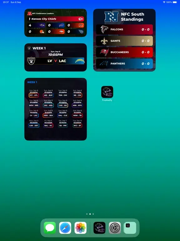 ภาพหน้าจอของ Footbalify: NFL Widget Results iPad 