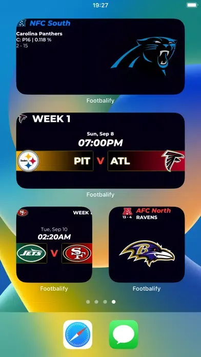 ภาพหน้าจอของ Footbalify: NFL Widget Results