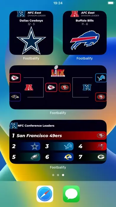 ภาพหน้าจอของ Footbalify: NFL Widget Results