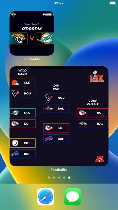 ภาพหน้าจอของ Footbalify: NFL Widget Results