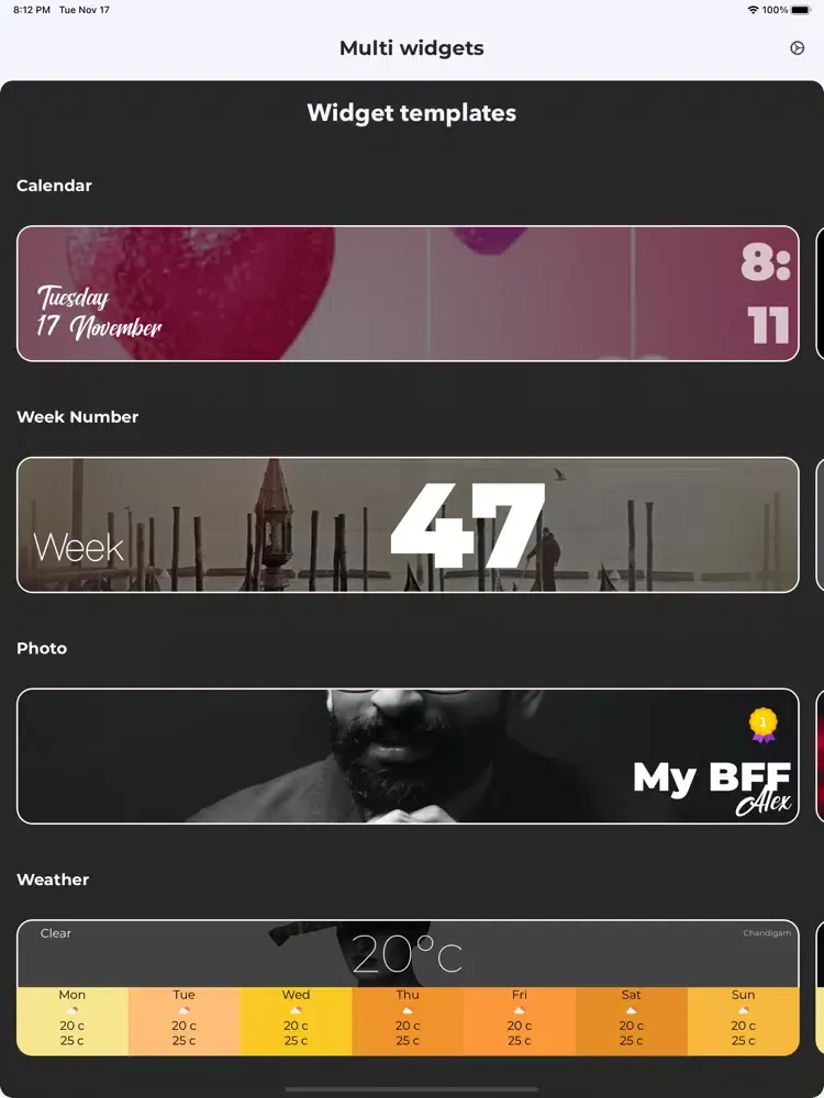 Tangkapan layar Widgety - Mobile Widgets iPad 