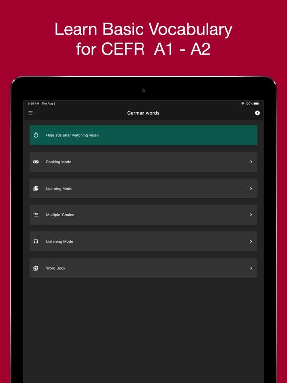 Zrzuty ekranu Basic German Vocabulary iPad 