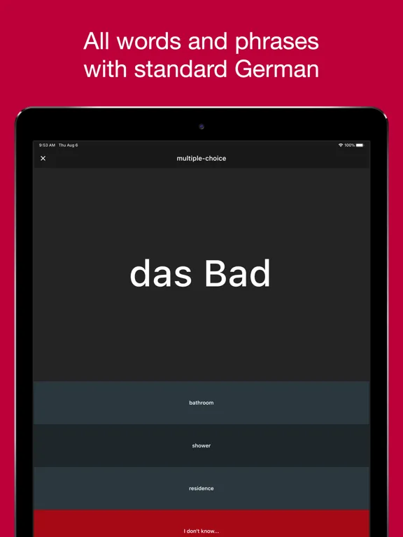 Zrzuty ekranu Basic German Vocabulary iPad 