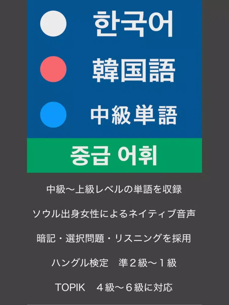 韓国語 中級単語 iPad  Ekran Görüntüleri