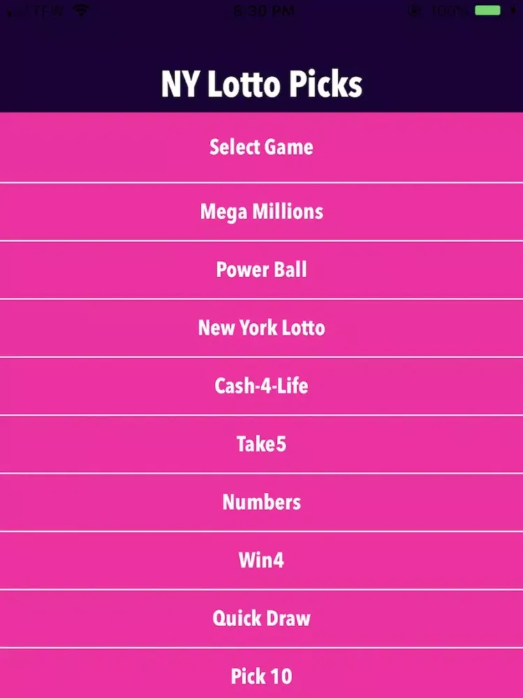 NY Lucky Picks iPad 应用截图
