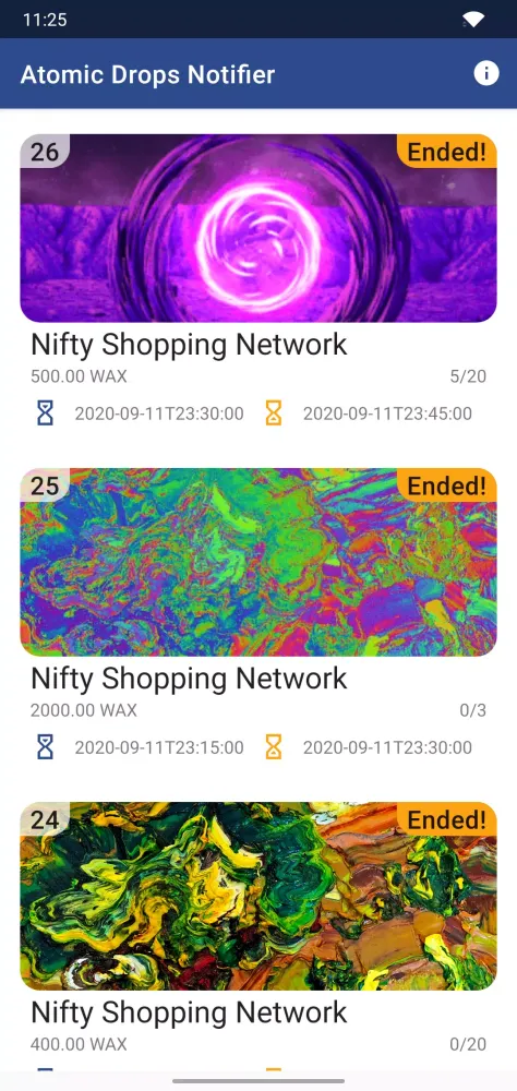 Tangkapan skrin Atomic Drops Notifier