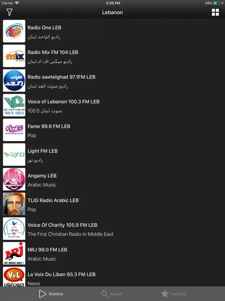 Arabic Radio Player iPad  Ekran Görüntüleri
