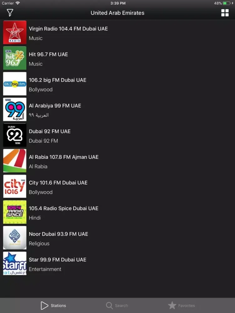 Arabic Radio Player iPad  Ekran Görüntüleri