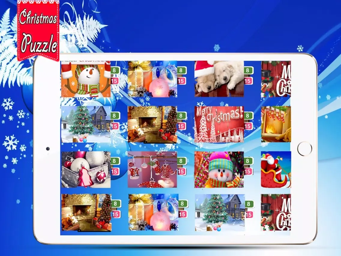 Christmas Slide me Puzzle - Santa Claus, Snowman, and Reindeer Jigsaw Puzzles for Boys,Girls & Toddlers iPad  Screenshots