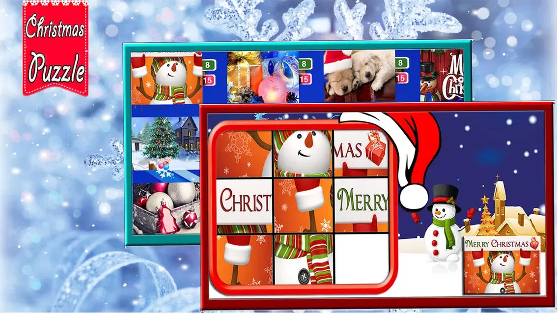 Christmas Slide me Puzzle - Santa Claus, Snowman, and Reindeer Jigsaw Puzzles for Boys,Girls & Toddlers Screenshots