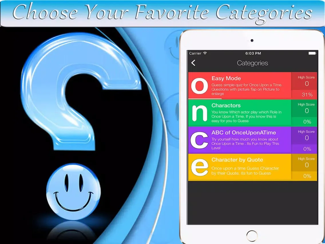 Tangkapan layar Trivia & Quiz Game: Once Upon A Time Edition ! iPad 