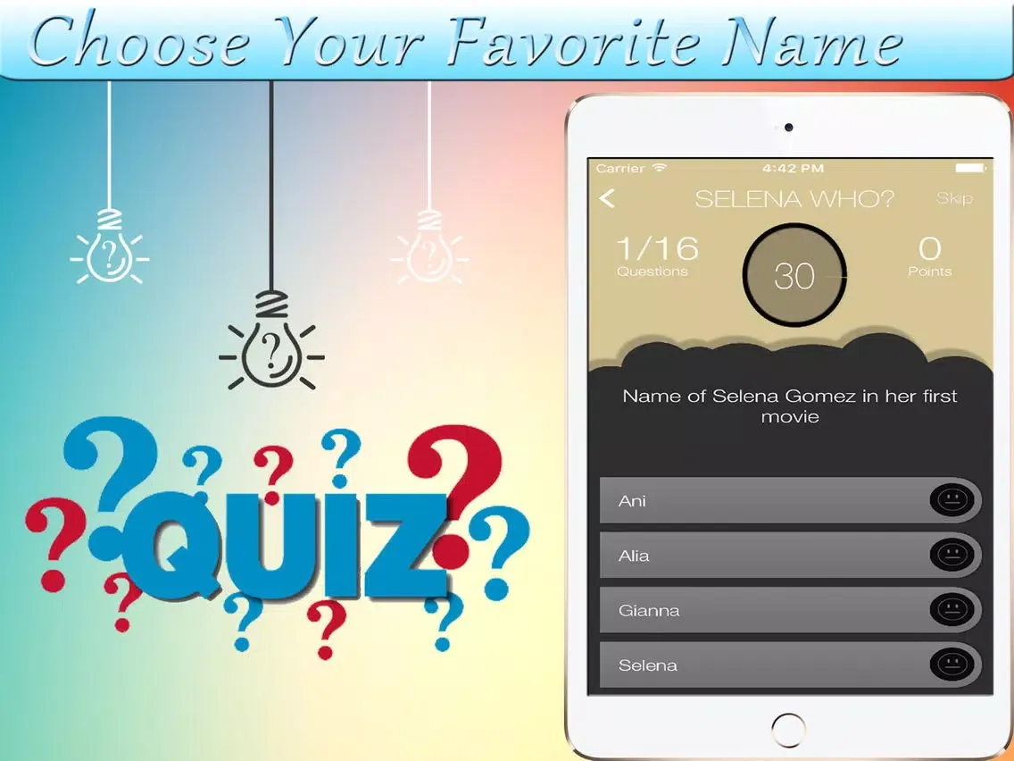 Trivia & Quiz Game For Selena Gomez Fan iPad  Ekran Görüntüleri