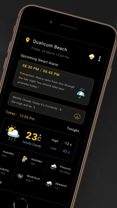 AI Weather with Smart Alarm Screenshots