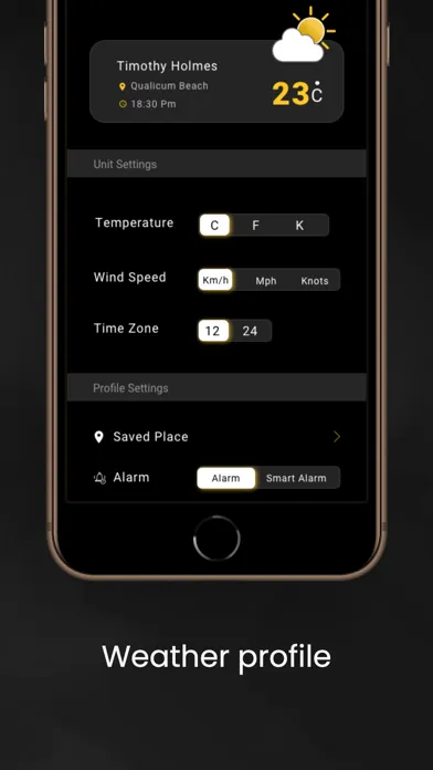 AI Weather with Smart Alarm Screenshots