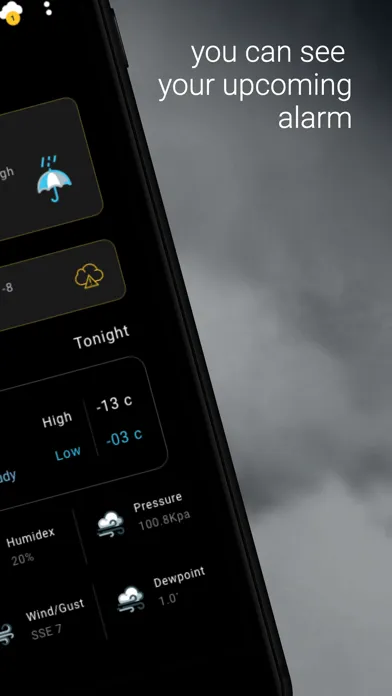 AI Weather with Smart Alarm Screenshots
