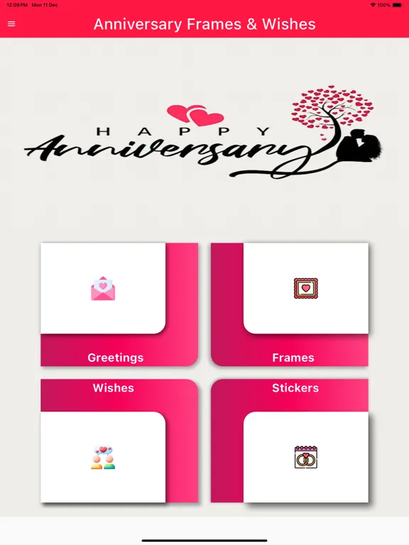 Anniversary Frames & Wishes iPad  Screenshots
