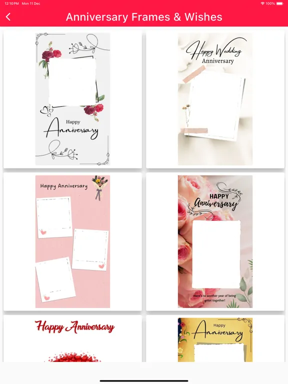 Anniversary Frames & Wishes iPad  Screenshots