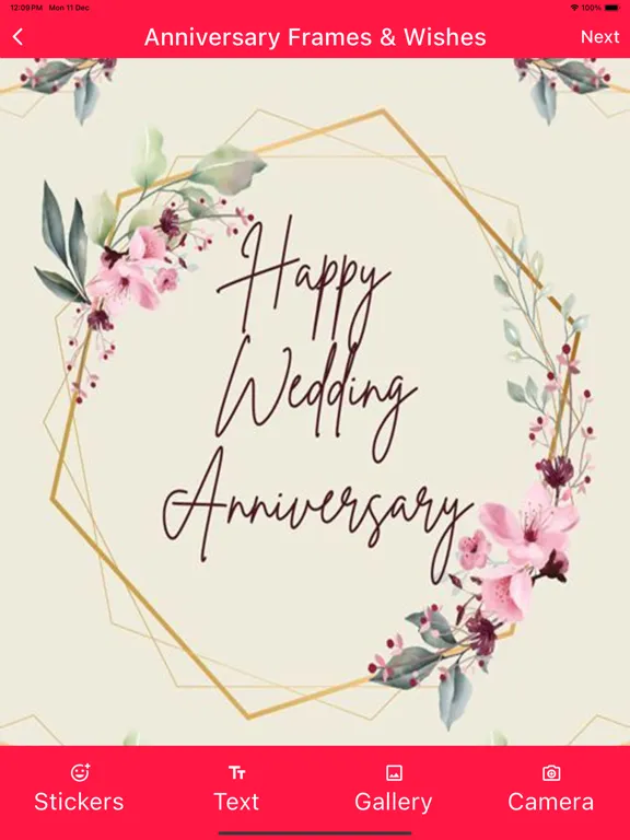 Anniversary Frames & Wishes iPad  Screenshots