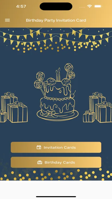 Ảnh chụp màn hình của Birthday Party Invitation Card