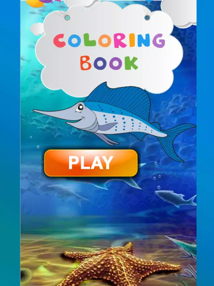 Aquatic Coloring E-Book-Ocean Animals Paint Pages iPad  স্ক্রিনশট