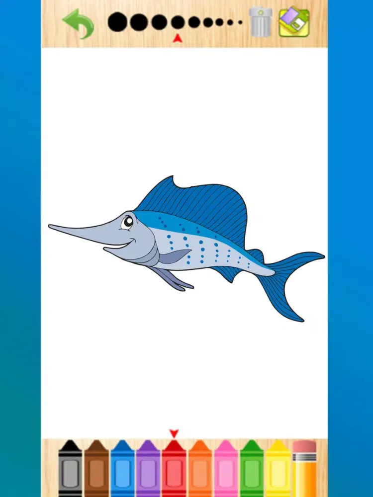 Aquatic Coloring E-Book-Ocean Animals Paint Pages iPad  স্ক্রিনশট