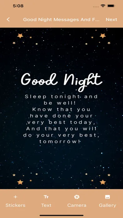 Good Night Messages And Frames স্ক্রিনশট