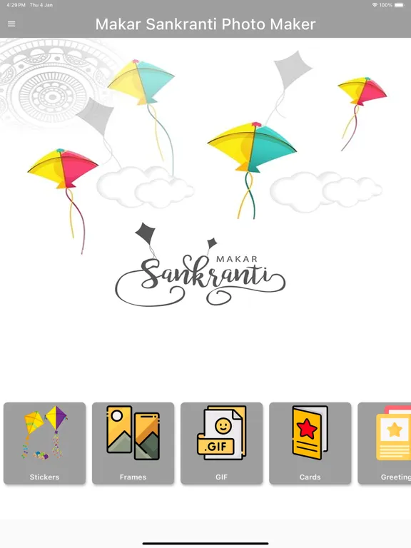 Tangkapan skrin Makar Sankranti Photo Maker iPad 