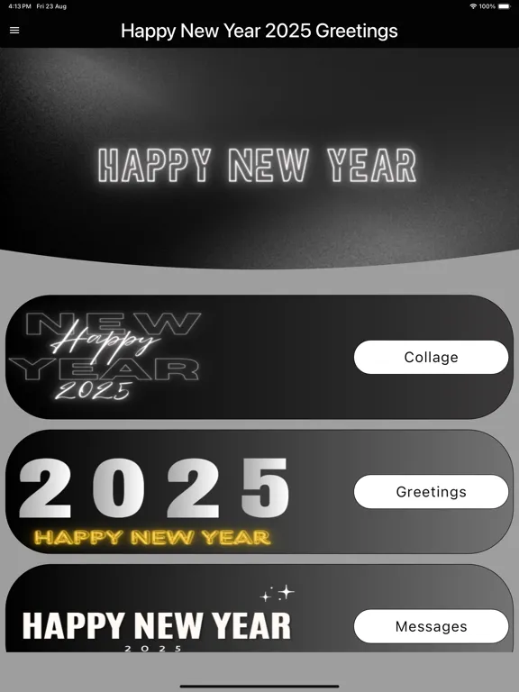 Happy New Year 2025 Greetings iPad 应用截图
