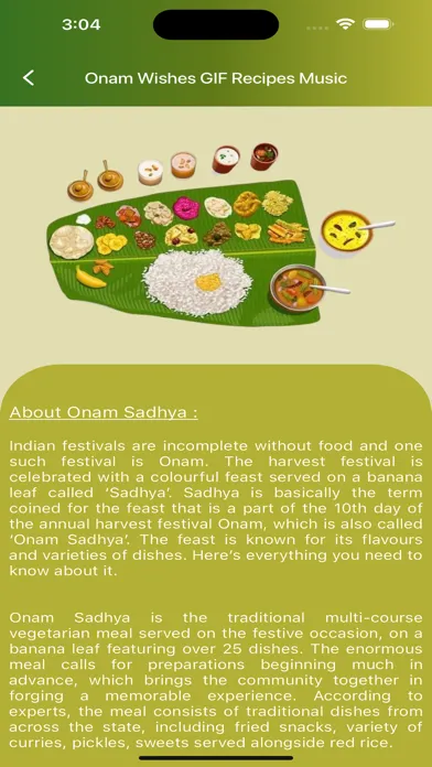 Onam Wishes GIF Recipes Music Screenshots
