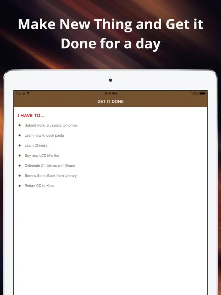 Get it Done - Keep Track Goal for Daily Routine iPad  Screenshots