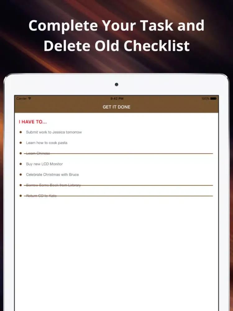 Get it Done - Keep Track Goal for Daily Routine iPad  Screenshots