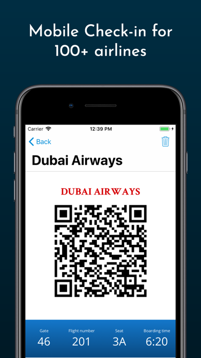 Zrzuty ekranu Boarding Pass - Flight Checkin