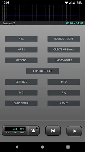 Zrzuty ekranu J4T Multitrack Recorder