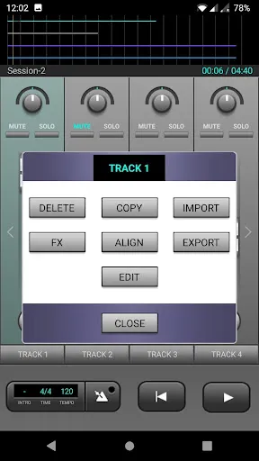 Zrzuty ekranu J4T Multitrack Recorder