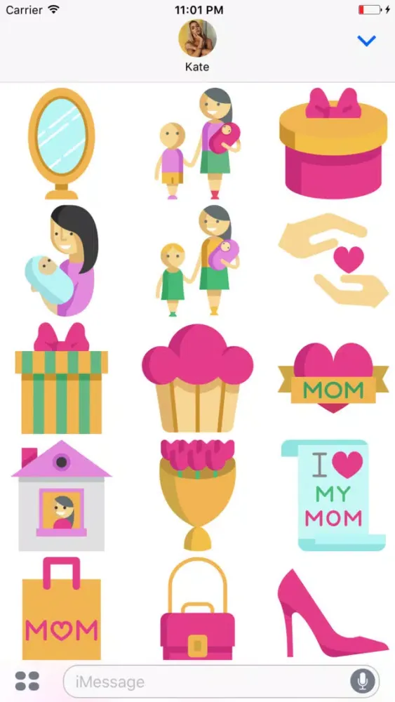 Capturas de pantalla de Mommoji - Mother's Day Stickers