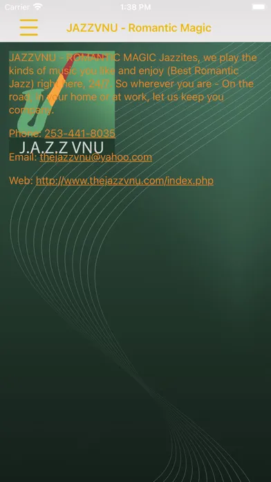 Capturas de tela do J.A.Z.Z VNU