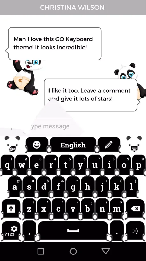 Cute Panda Keyboard Theme Ekran Görüntüleri