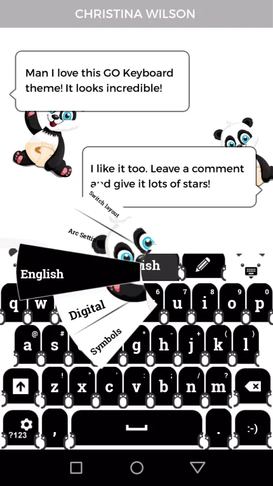 Cute Panda Keyboard Theme Ekran Görüntüleri