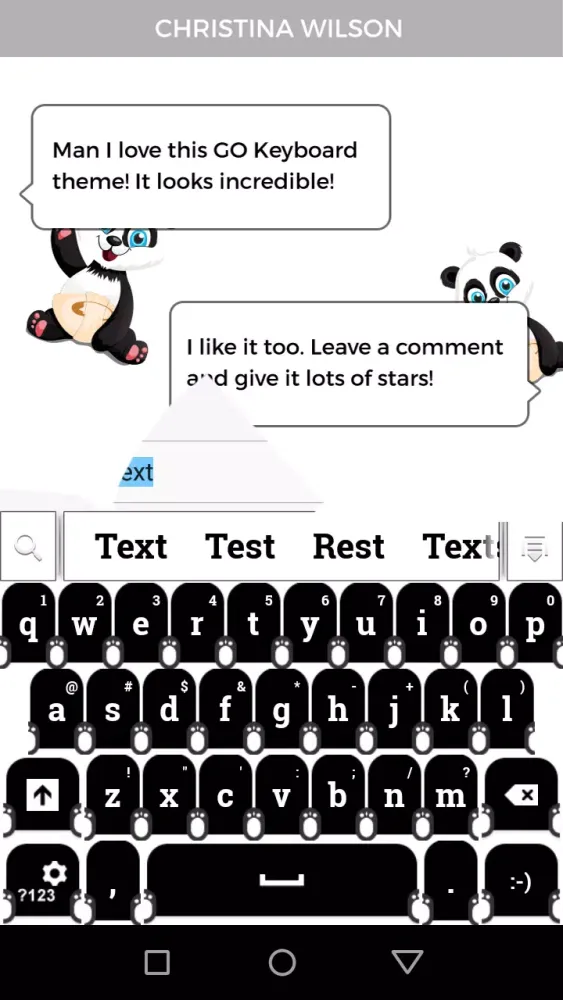 Cute Panda Keyboard Theme Ekran Görüntüleri