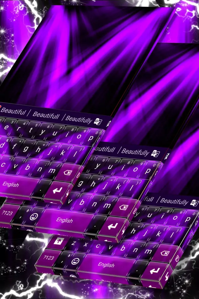 ภาพหน้าจอของ Purple Light Keyboard Theme