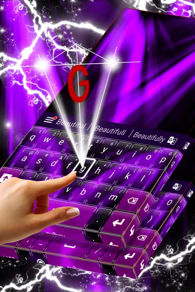 ภาพหน้าจอของ Purple Light Keyboard Theme